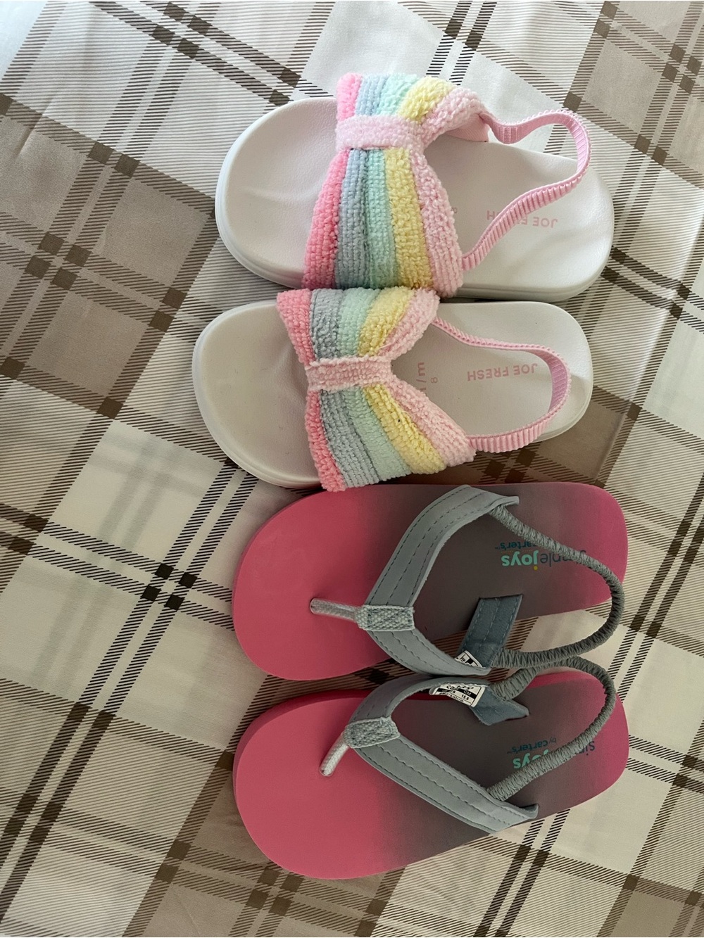 Joe Fresh Girls' Pastel Rainbow Bow Sandals and Pink Flip Flops Set
